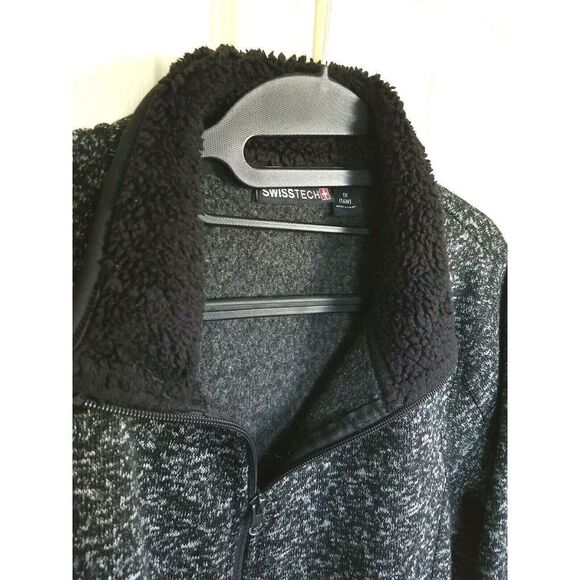 Swiss Tech Unisex 1X Greystone Jacket Soft Flannel Pockets Zip Front - Picture 4 of 7